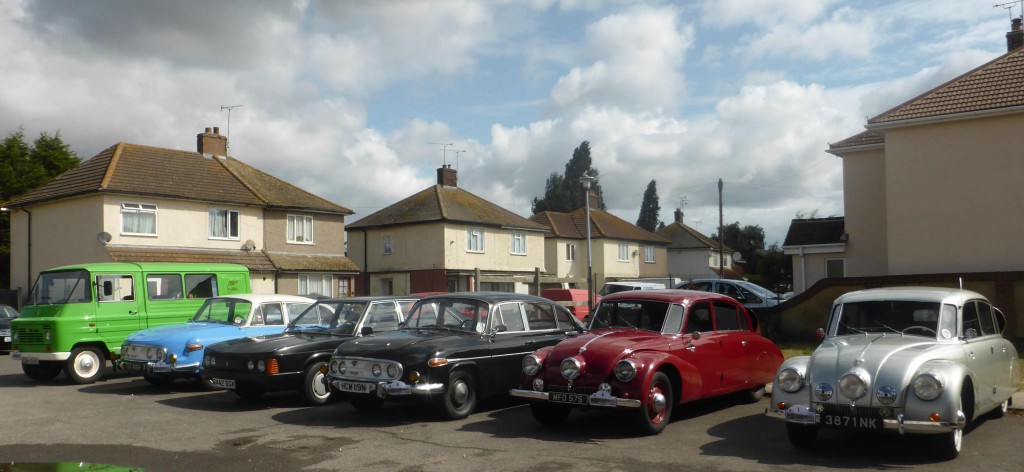 Some of the Czech made Tatra cars outside the Bata Heritage Centre during their rally - 25 July 2015 